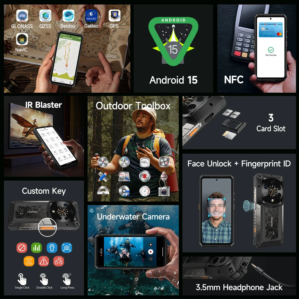 Ulefone Armor 28 Ultra 5G AI Rugged Phone 1TB ROM+32GB RAM Android Smartphone AMOLED 6.67" 10600mAh Mobile phone
