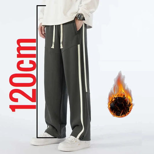 Big Tall Men Pants 200 Cm 190cm Extra Long Length Trouser Male  Straight Leg Sweatpants Winter Autumn Fleece Warm Lengthen 120cm