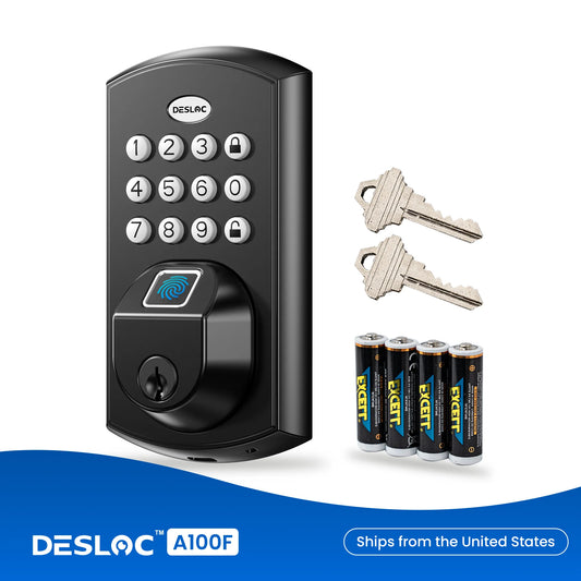DESLOC A100F Keyless Entry Door Lock, Keypad Fingerprint Smart Lock Deadbolt for Front Door, Easy Installation, 12Months Battery