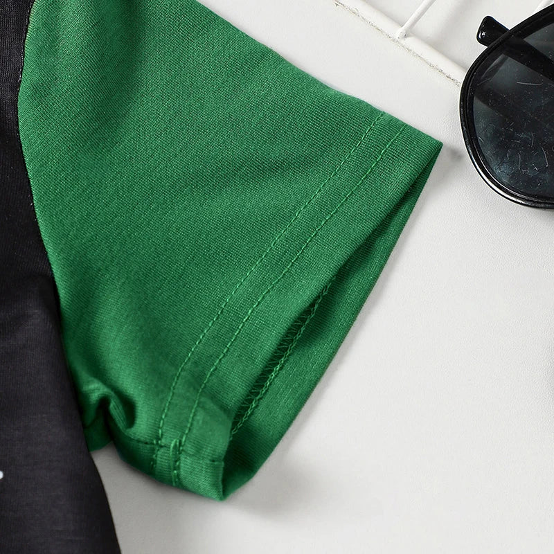 Toddler Boy Casual Summer Outfit Comfortable Fit Crown Dinosaur Graphic Tee with Matching Shorts 2 Piece Set