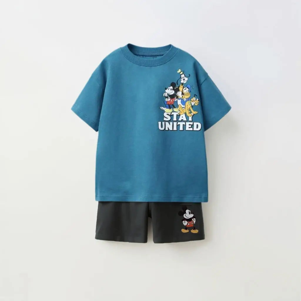 Children's Casual Colthes Printed Trendy Sets Kids's Loose Costume Two Piece Sets Summer New Boys And Girls Sport Clothing