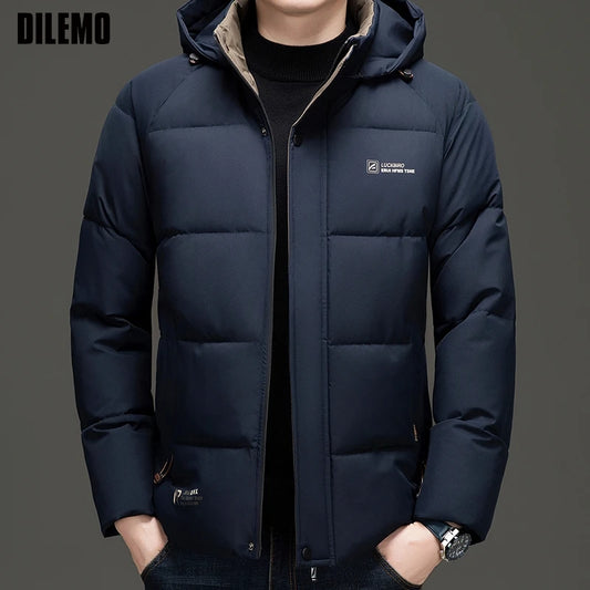 Top Grade Designer New Brand Men Parka Jacket Thick Casual Fashion Hooded Cropped Windbreaker Quilted Bubble Coats  Mens Clothes