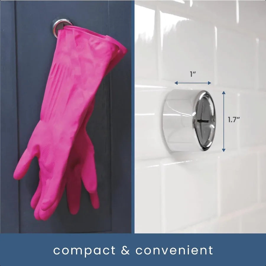 Round Adhesive Push Towel Hooks for Kitchen Hand and Dish Towels Grey 4 Pack