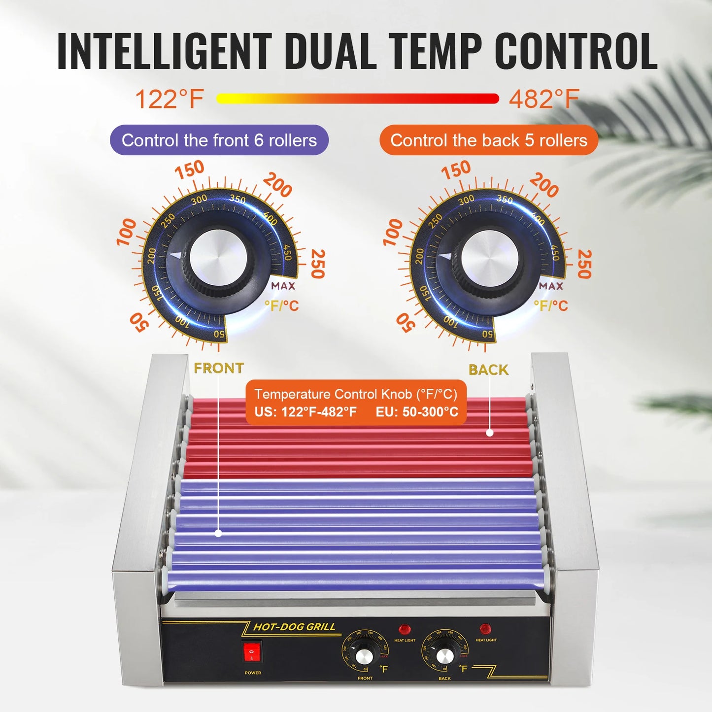 SucceBuy  5/7/11 Commercial Hot Dog Roller Electric Sausage Maker Barbecue Grill Machine for Camping Party Home Appliance 110V