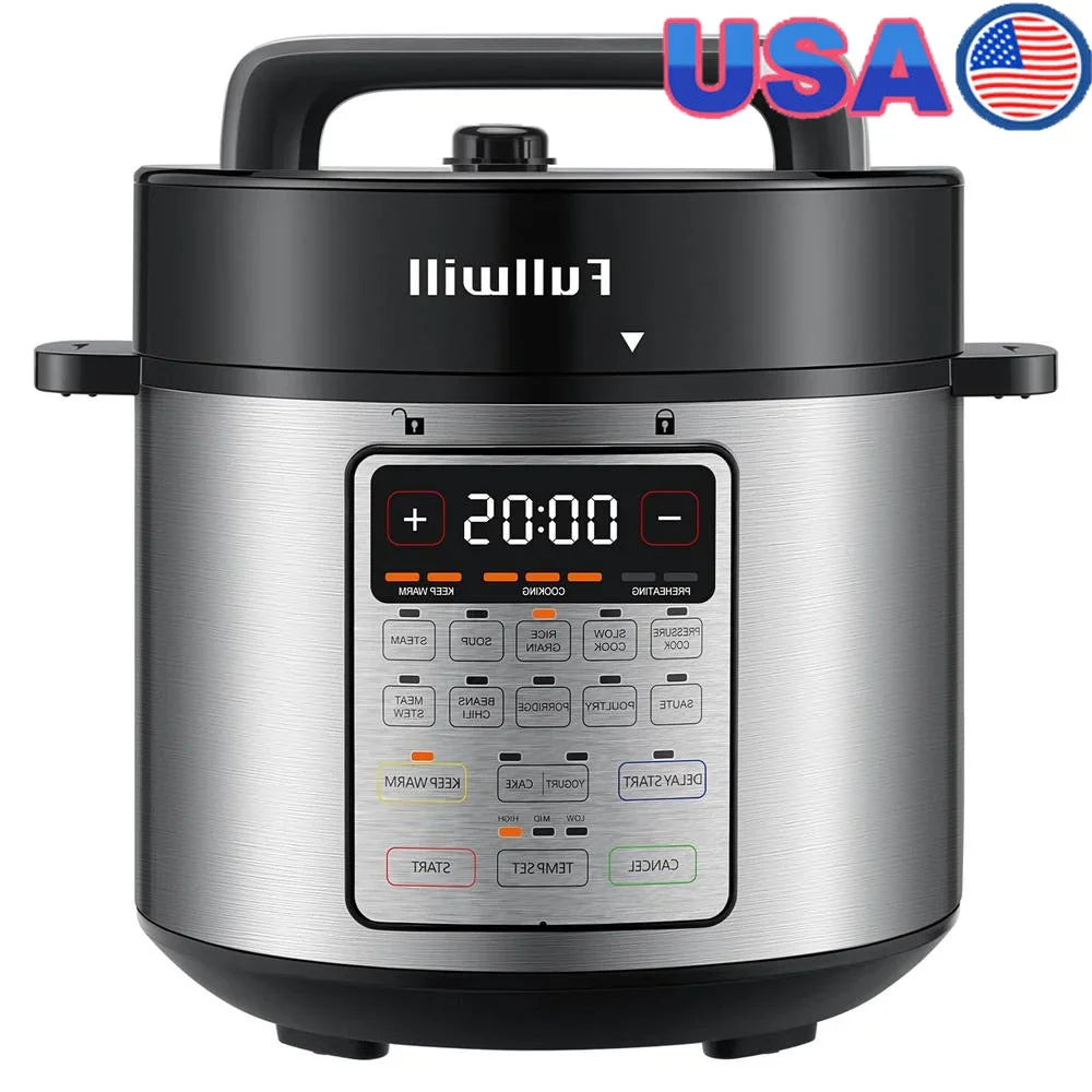 Multi-Functional Electric Pressure Cooker 9 Appliances in 1 Rice Cooker Slow Cooker Yogurt Maker Steamer Food Warmer 6QT