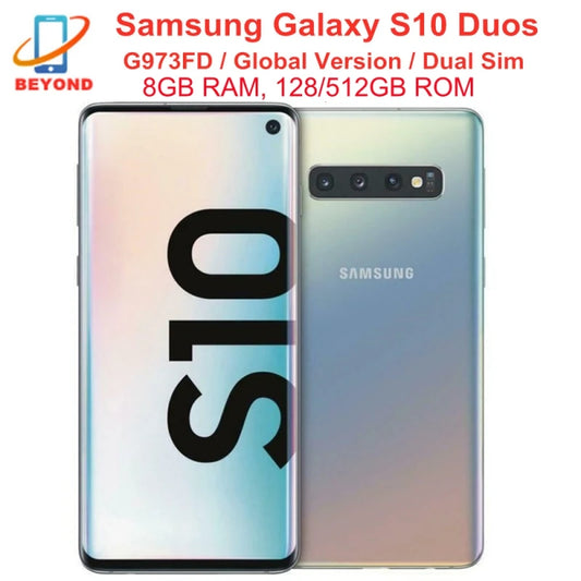 Samsung Galaxy S10 Duos G973FD Dual Sim 8GB RAM 128/512GB ROM 6.1" Octa Core Global Version NFC 4G LTE Exynos Android Cell Phone