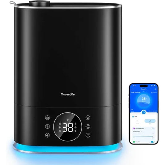 GoveeLife Smart Humidifiers for Bedroom, Cool&Warm Mist 7L Humidifier for Large Room, Auto Mode, Easy Top Fill