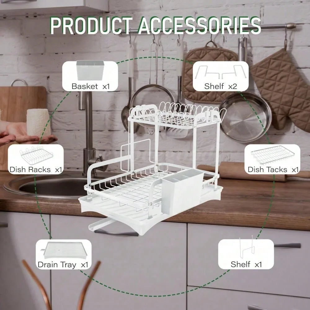 Rack Utensil Drainer Dryer Kitchen Dish Cup Drying Tray Cutlery Holder Organizer