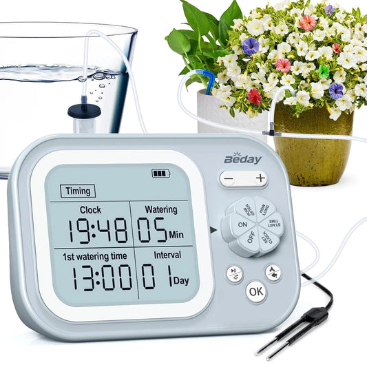 Automatic Plant Waterer Indoor Self Watering System for 15 Potted Plants, Auto Drip Irrigation Kit Programmable Water Timer with