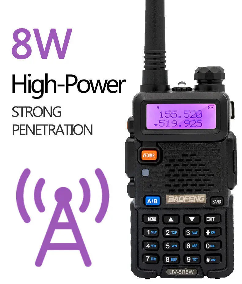 1/2/4 PCS Baofeng UV 5R 8W Walkie Talkie Dual Band VHF UHF Portable FM Amateur 1800mAh UV5R Two way Radio Ham Radio For Climb