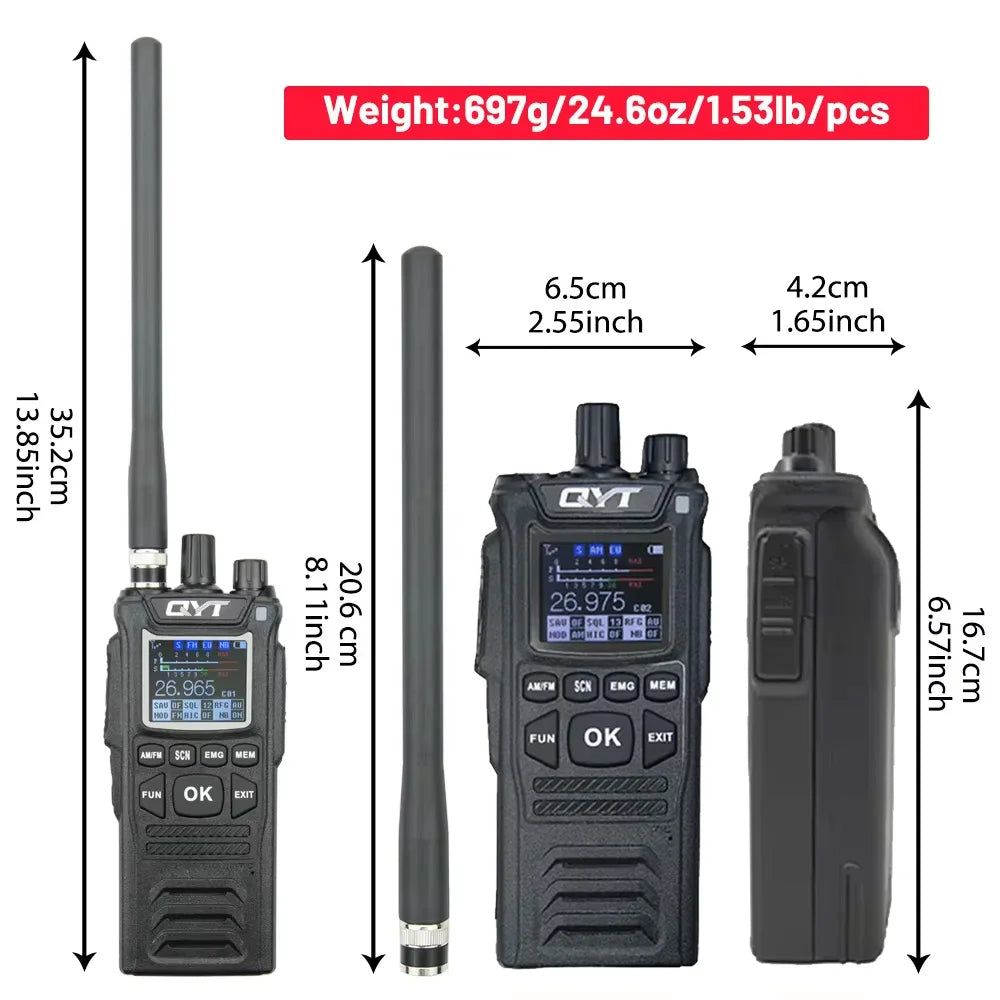Original CB Radio QYT CB-58  26.965-27.405MHz FM AM Mode Citizen Band Radio 27MHz Handheld Walkie Talkie With 4100mAh CB Radio