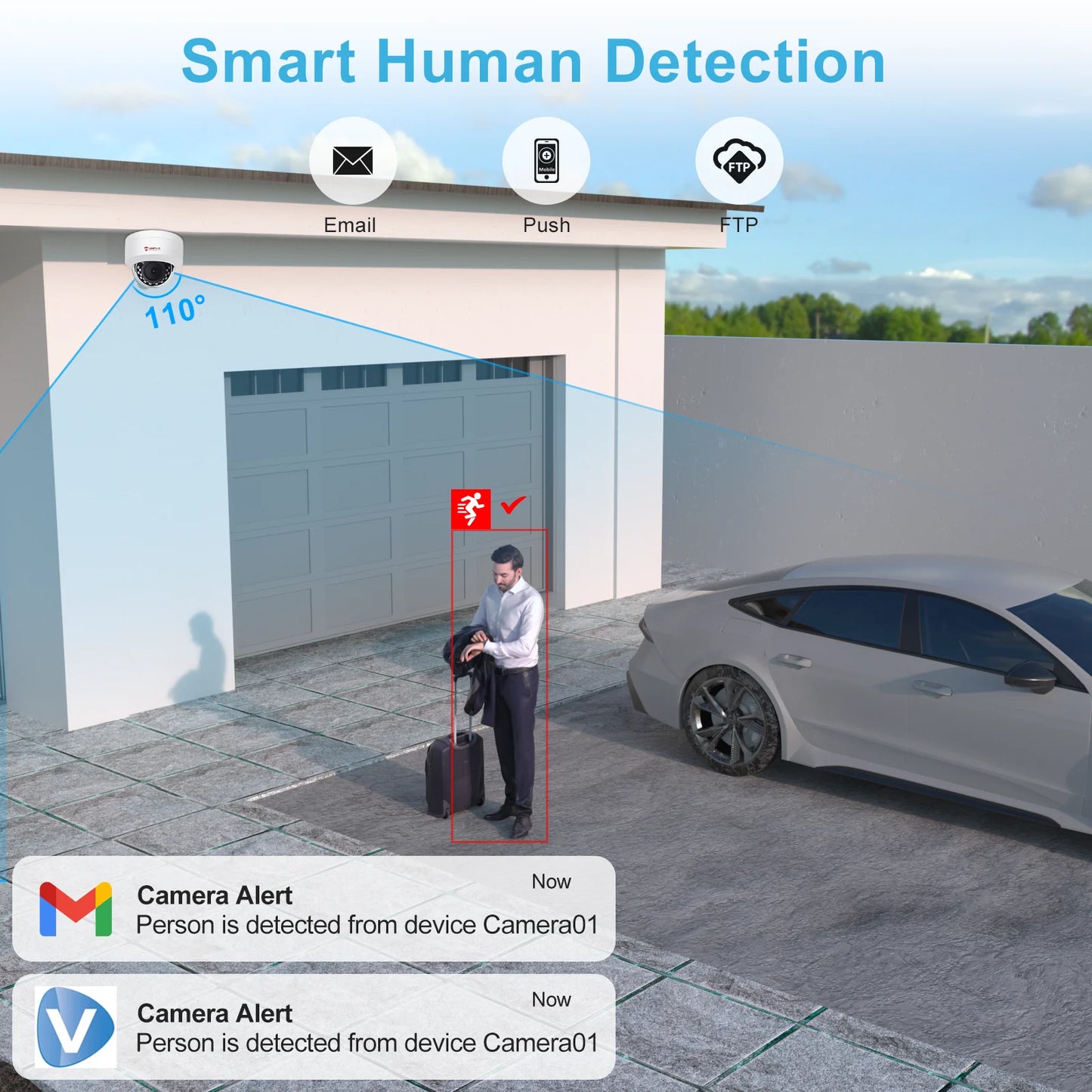 Anpviz 5MP POE IP Dome Camera Outdoor Security Protection Built-in Microphone IP66 IR 30m CCTV Video Camera H.265 VideoLink APP