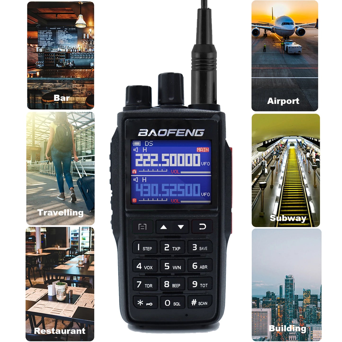 Baofeng 1/2PCS UV-22 intercom long-distance USB Type-C large capacity NOAA 999CH FM two-way radio