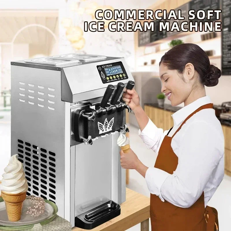VEVOR Pre-cooling  commercial ice cream maker A126 ice cream machine Soft Serve Machine portable big capacity ice cream machine