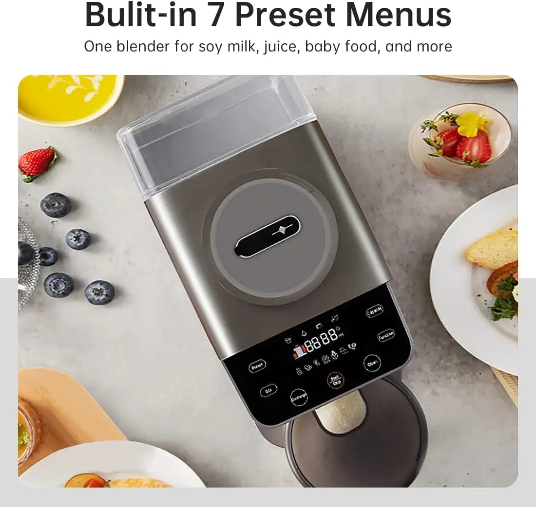 Joydeem Automatic Soymilk Maker Machine, Hot Cooking Blender for Soymilk, Nutmilk, Paste, Baby Food and Juice, 300-600ml Adjusta