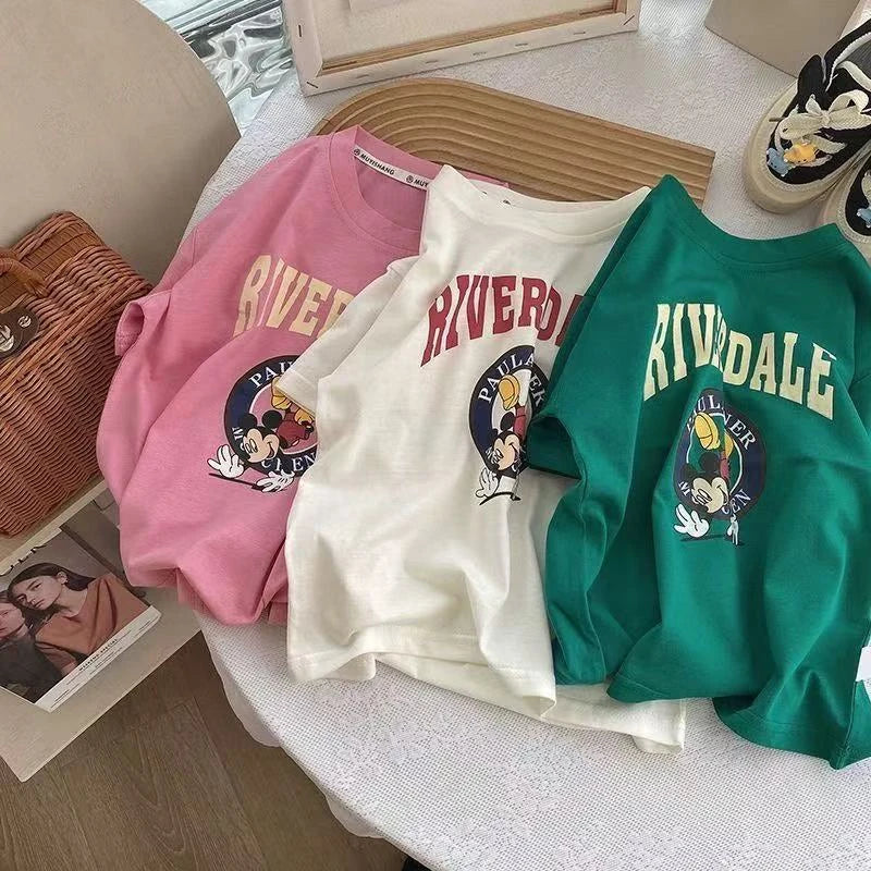 2025 New Summer Fashion Simple Children's Short Sleeved T-shirt For Girls Boys Children's Cotton Casual T-shirt Top Fashion