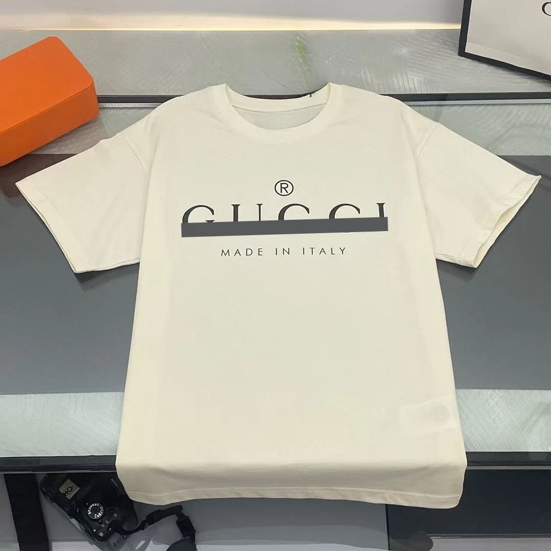 Summer Latest Fashion Luxury Brand Top T-shirt Street Outdoor Wind Large Size Round Neck Short-sleeved Men's and Women's T-shirt