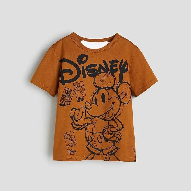 Mickey Cartoon Print T-Shirts, Summer Clothing, Loose Kids Fashion Clothing, Short Sleeve T-Shirts, Kids' Clothing, T-Shirts