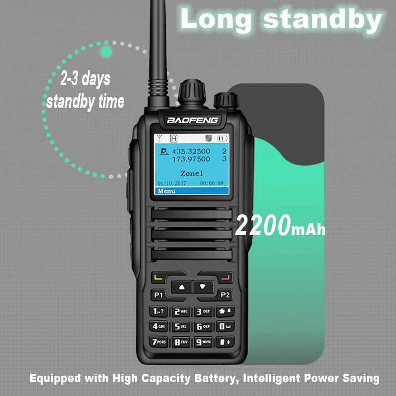 Baofeng DM-1701DMR Walkie Talkie Open GD77 Dual Mode Analog/Digital Two Way Radio Tier1+2 Dual Time Slot Ham Dual Band FM Radio