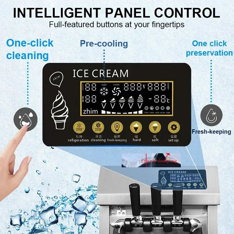 VEVOR Pre-cooling  commercial ice cream maker A126 ice cream machine Soft Serve Machine portable big capacity ice cream machine