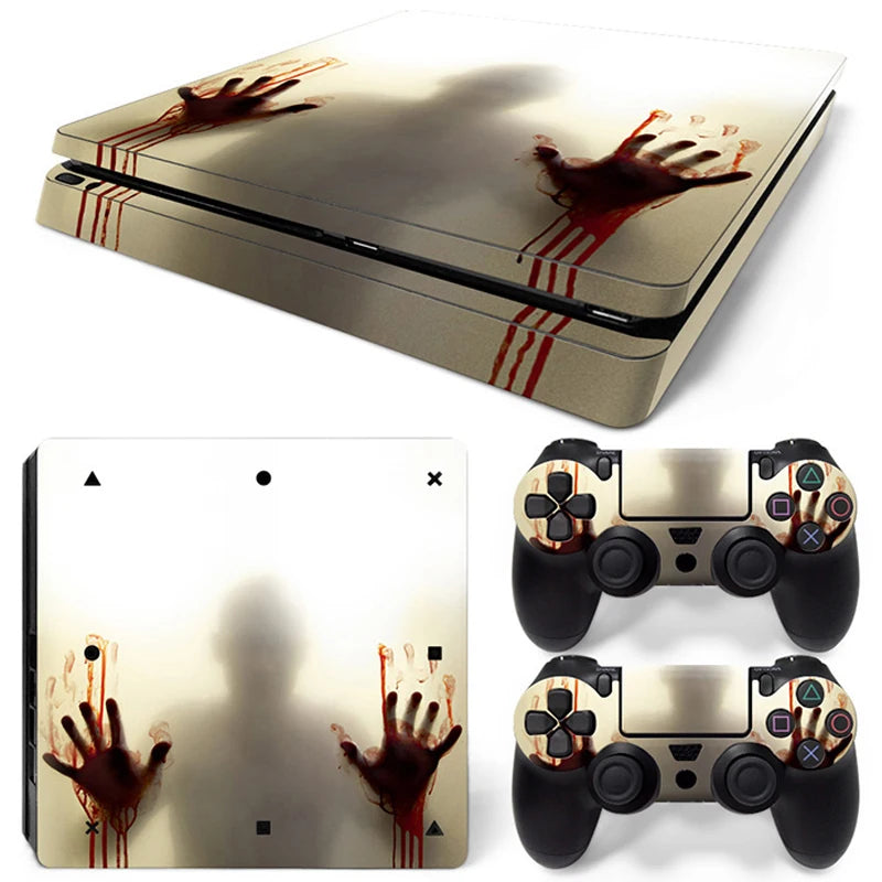 For PS4 Slim Console and 2 Controllers Skin Sticker Geometry Design skin Protective Vinyl Decal Full Set for PS4 skin