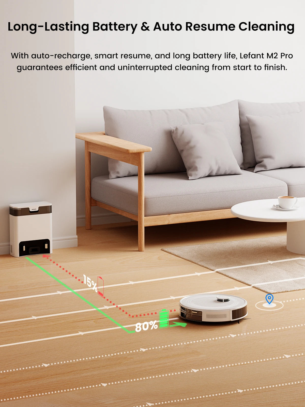 M2 Pro Lefant Robot Vacuum and Mop Combo,Self-Emptying with ,5500Pa LiDAR Robotic Vacuum Cleaner with Precision Mapping,