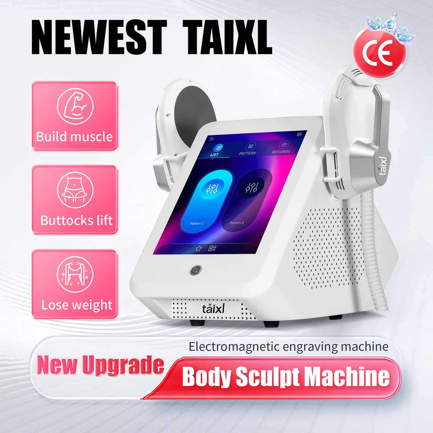 Professional TAIXL EMS Body Sculpting Machine NEO 15Tesla 6500W 200HZ Nova Abdominal Muscle Building Slimming Hi-emt Machine Pro