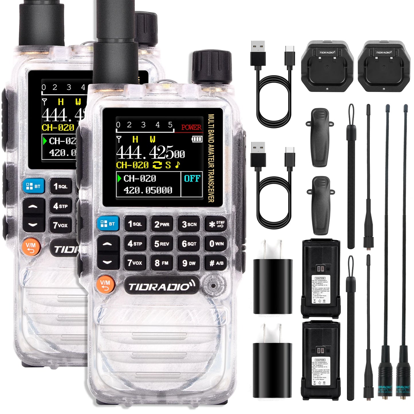 TIDRADIO 2PCS H3 Walkie Talkies Long Range Wireless Programming Air Band Tow Way Ham Radio Wireless Set Portable Radio HAM