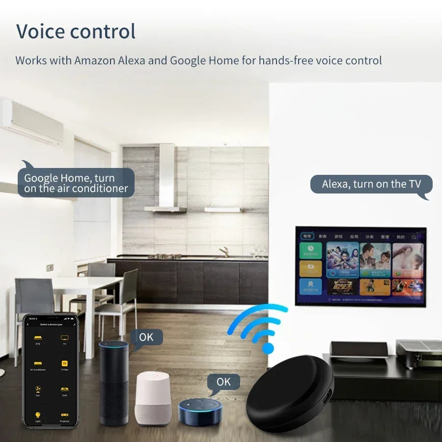 Tuya WiFi Smart Universal IR Remote Control DIY Infrared Remote Control For Air Conditioner TV Via Alexa Google Home Smart Life