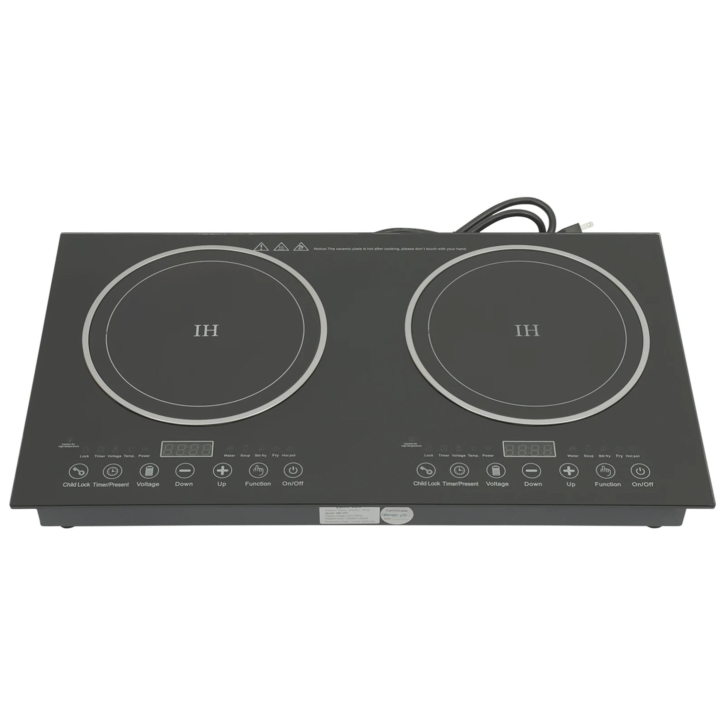 Dual Electric Induction Cooker, 110V 1200w Portable Digital Countertop Double Burner Cooktop Burner