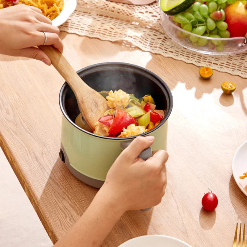 Multifunctional Compact Mini Kitchen Cooker for 2 People with Single/Double Layer Non-stick Pan - Efficient Noodle and Food Stea