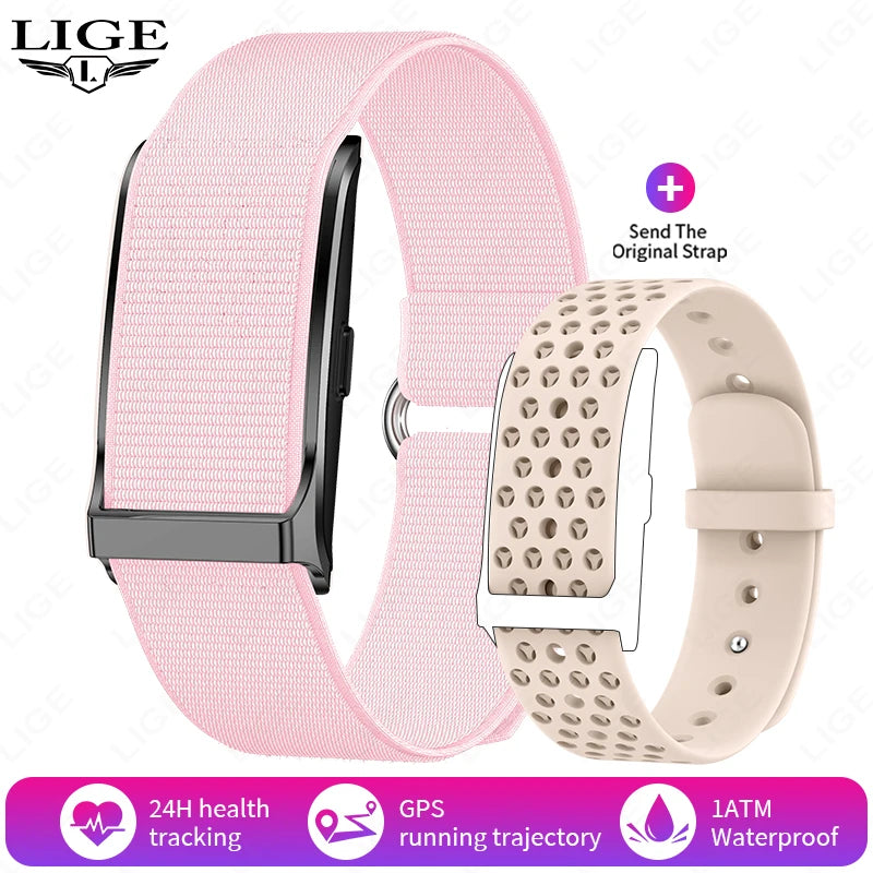 LIGE 2025 No Screen Smart Watch Men's Sports Outdoors Fitness Heart Rate Monitor 1ATM Waterproof New Smartwatch For Android IOS