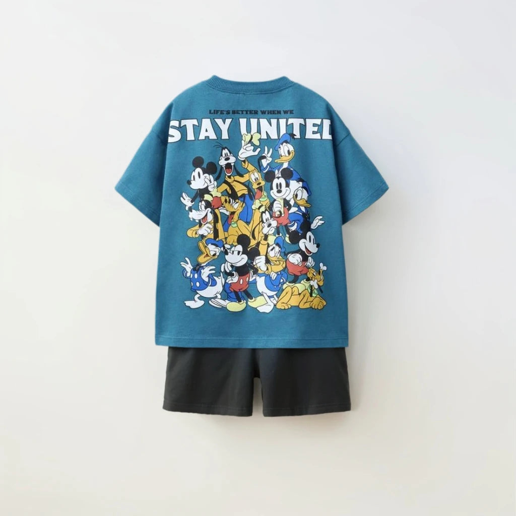 Children's Casual Colthes Printed Trendy Sets Kids's Loose Costume Two Piece Sets Summer New Boys And Girls Sport Clothing