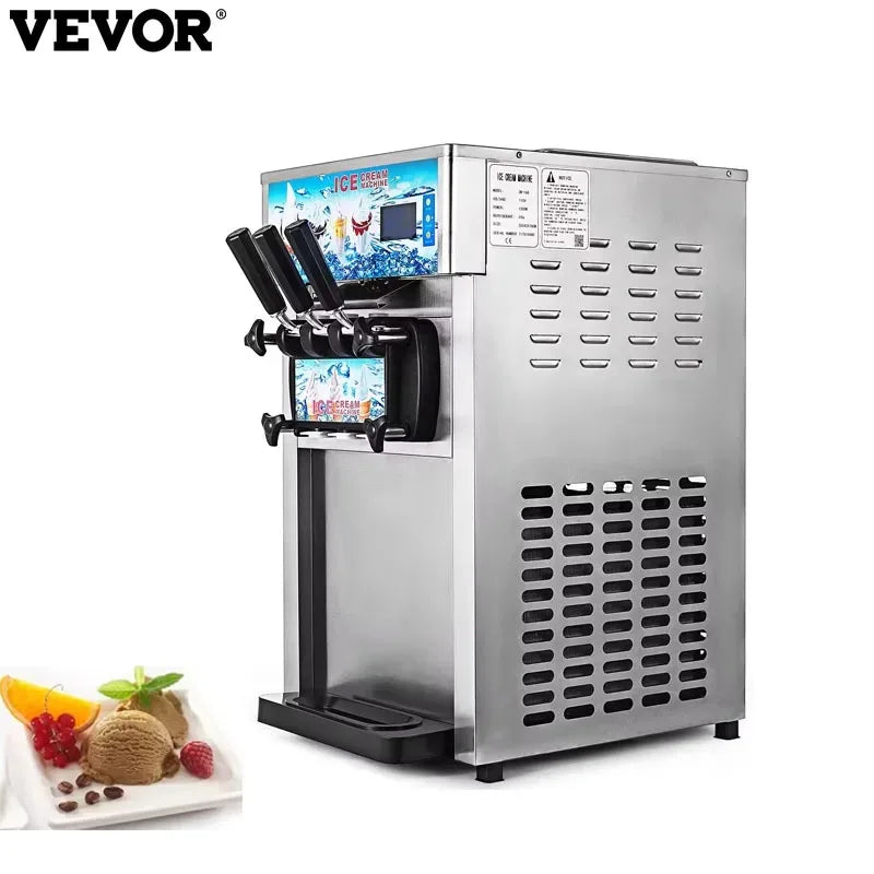 Sihao Commercial  Ice Cream  freezer Machine 3-flavor Yogurt Maker  One-click Clean 18L/H LCD Display new soft ice cream machine