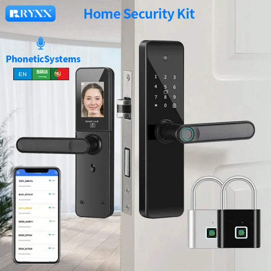 Rynx Digital Electronic Household Smart Security Combination Set Door Lock  Camera Apartment Hotel Intelligent Lock Fingerprint