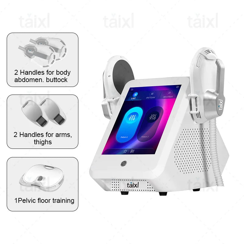 Professional TAIXL EMS Body Sculpting Machine NEO 15Tesla 6500W 200HZ Nova Abdominal Muscle Building Slimming Hi-emt Machine Pro