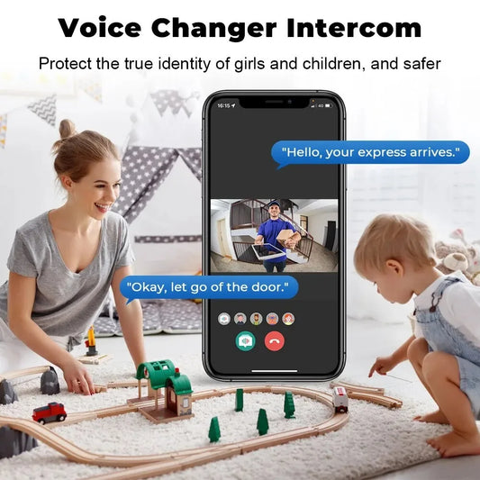 WiFi Doorbell Home Tuya WiFi Wireless Doorbell DC AC Battery Powered Camera Bell with Alex Google Bundle Video Doorbell Camera