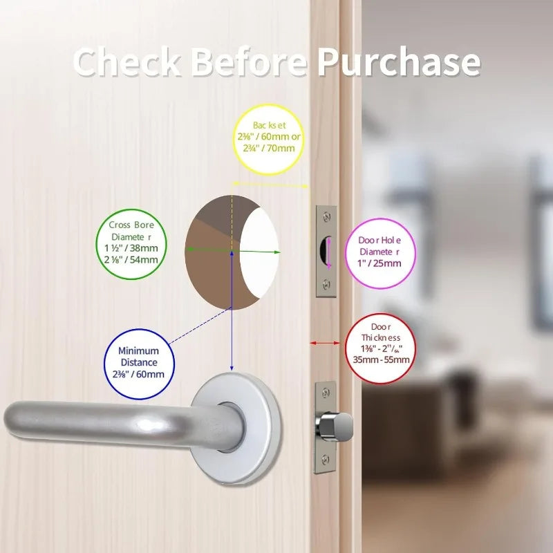 Smart Front Door Lock, Fingerprint Keyless Entry Door Lock with TUYA App Control, Auto Lock, Electronic Digital Locks with Touch