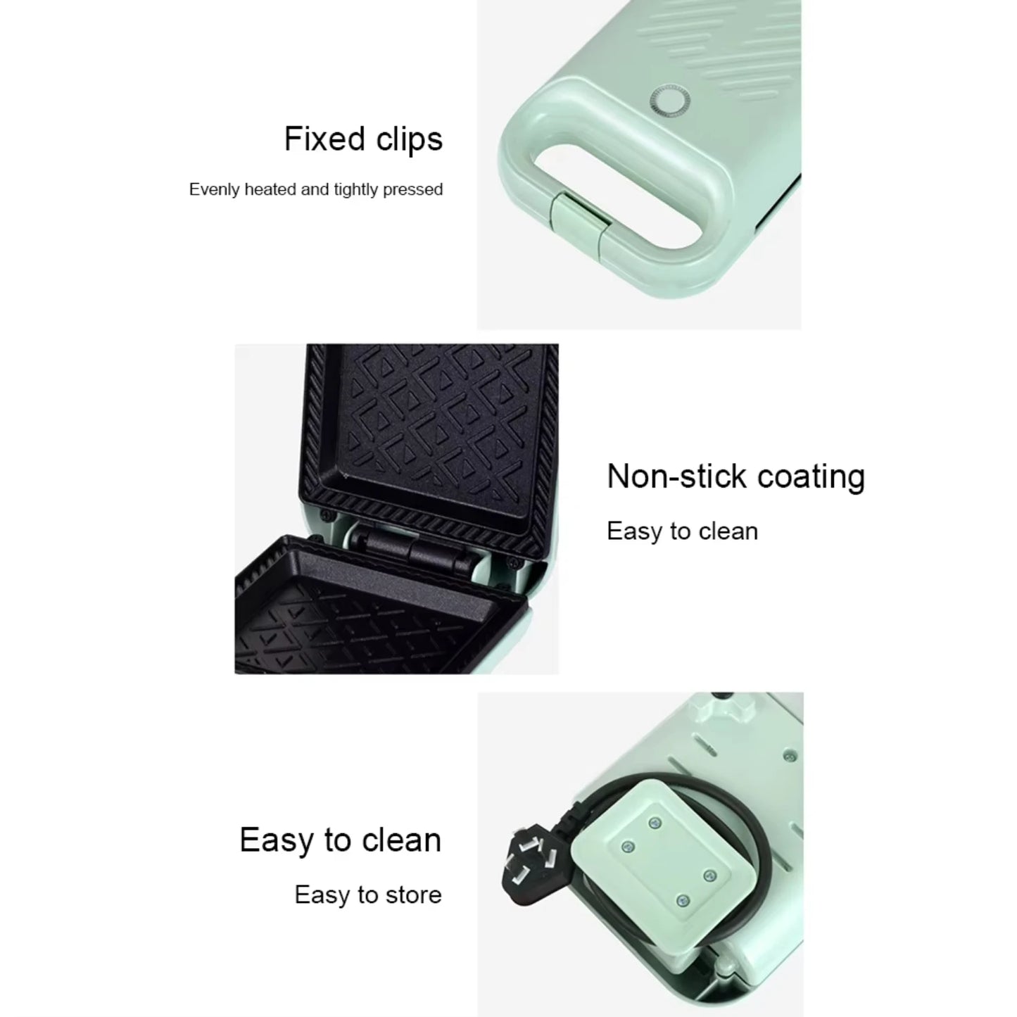 Sandwich Maker  Toaster with Non-Stick Coating Egg Omelette Pan Portable Light Food Making Machine   Kitchen