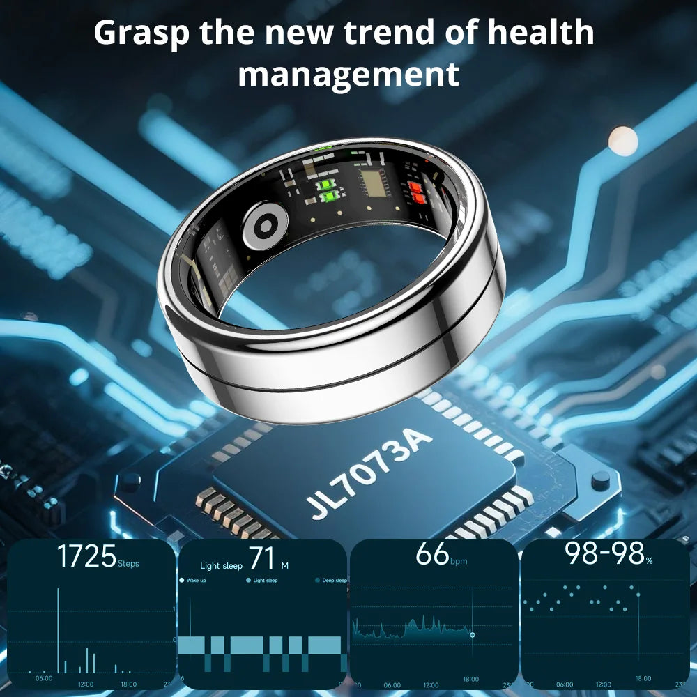 COLMI R07 Smart Ring Men Women with Charging Case, Heart Rate Blood Oxygen, 5ATM Waterproof For Android iOS Xiaomi Phone