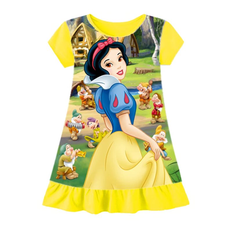 New kids Nightdress Elsa Cartoon Dress Minnie Printing Sleepwear Girls Nightgowns Children Party Dresses Pajamas Girls Dress