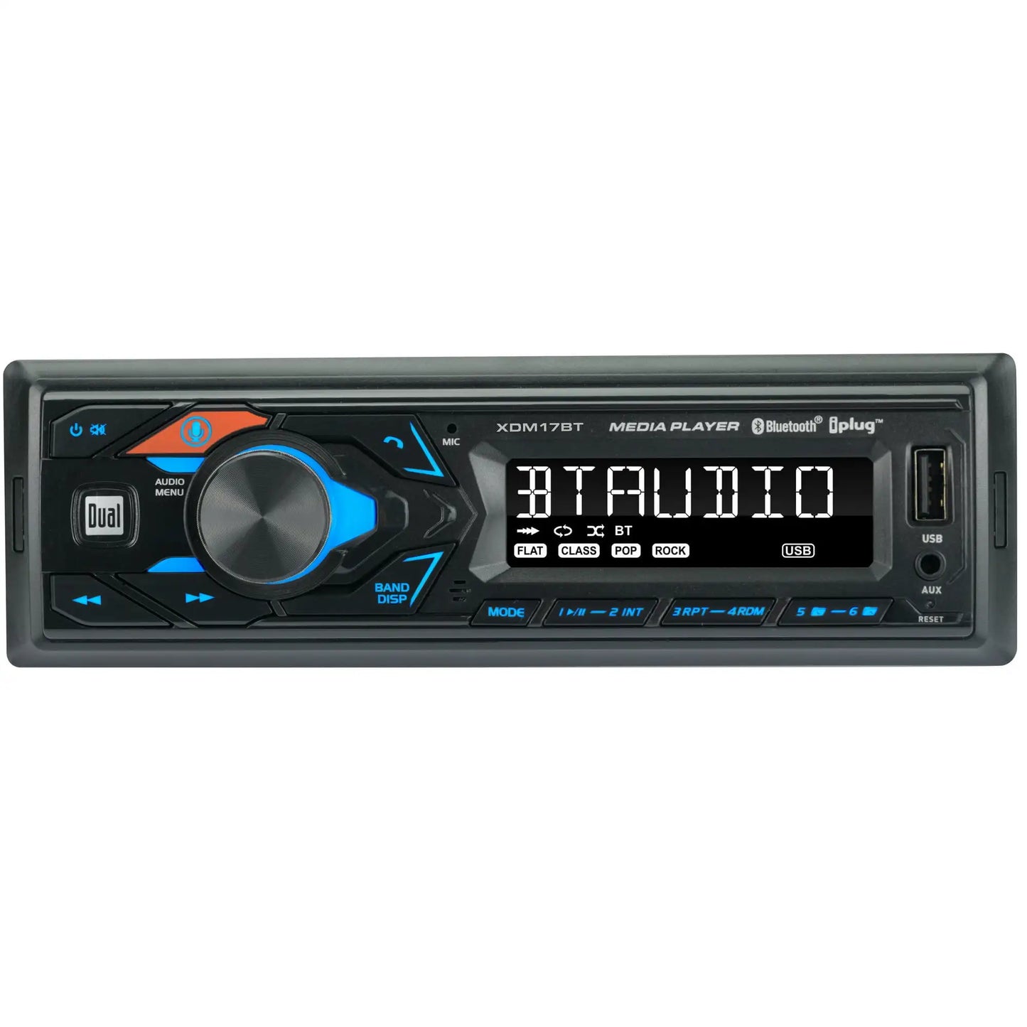 Dual Electronics XD172SPK2 Single DIN Car Stereo with Bluetooth and Speaker Pair, New