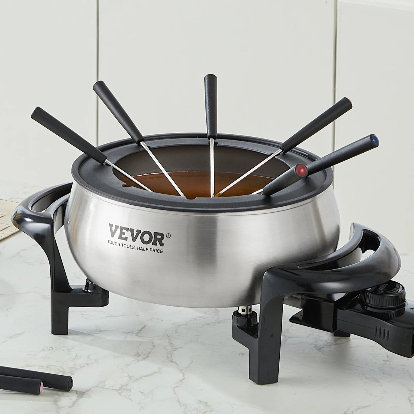 VEVOR 3Qt Electric Chocolate cascade Melting Pot Fondue Pot Set Cheese Melting Warmer Home Appliance for kitchen