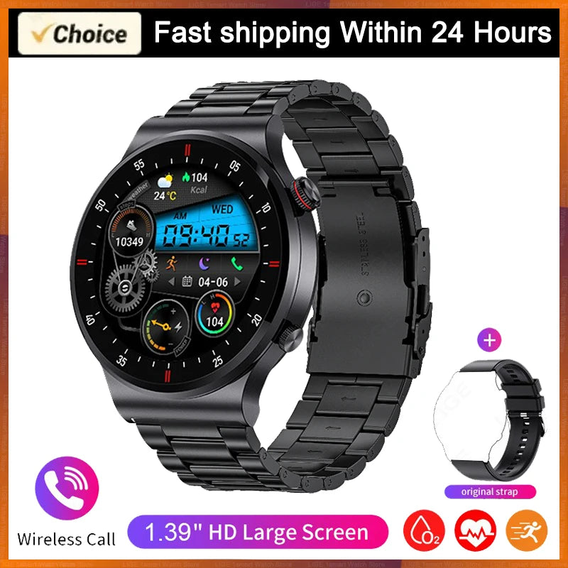 LIGE ECG+PPG Bluetooth Call Smart Watch 2025 Men AMOLED Full Touch Sports Watch Women Men Smartwatch Waterproof For Android Ios