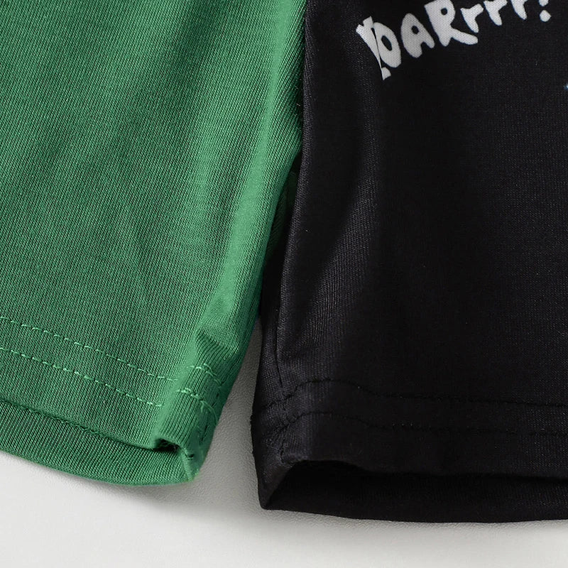 Toddler Boy Casual Summer Outfit Comfortable Fit Crown Dinosaur Graphic Tee with Matching Shorts 2 Piece Set