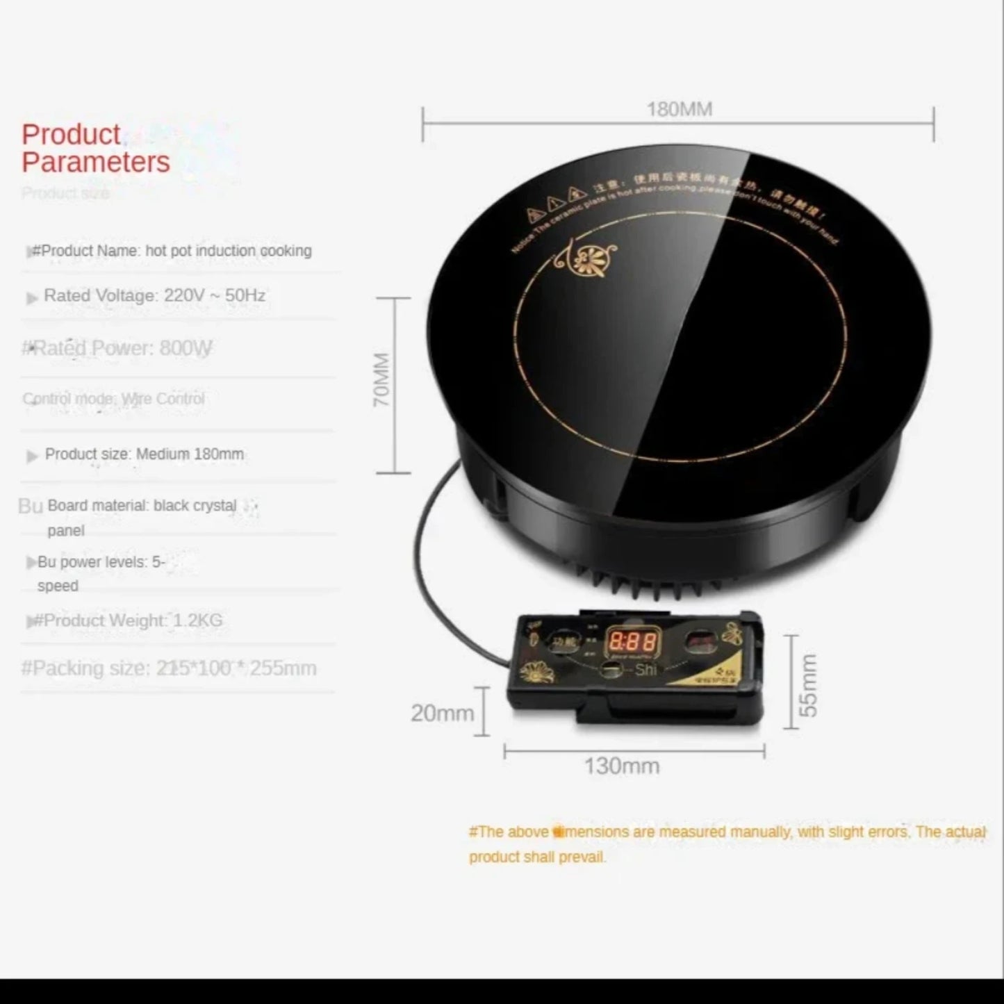 Round   Induction Cooker Wire Control Embedded Hob Burner Commercial Hot Pot Heating Stove Plate Heater Furnace