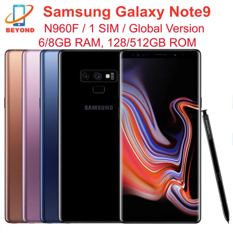 Samsung Galaxy Note9 Note 9 N960F 6/8GB RAM 128/512GB ROM Global Version 6.4" NFC Exynos Original 4G LTE Octa Core Cell Phone