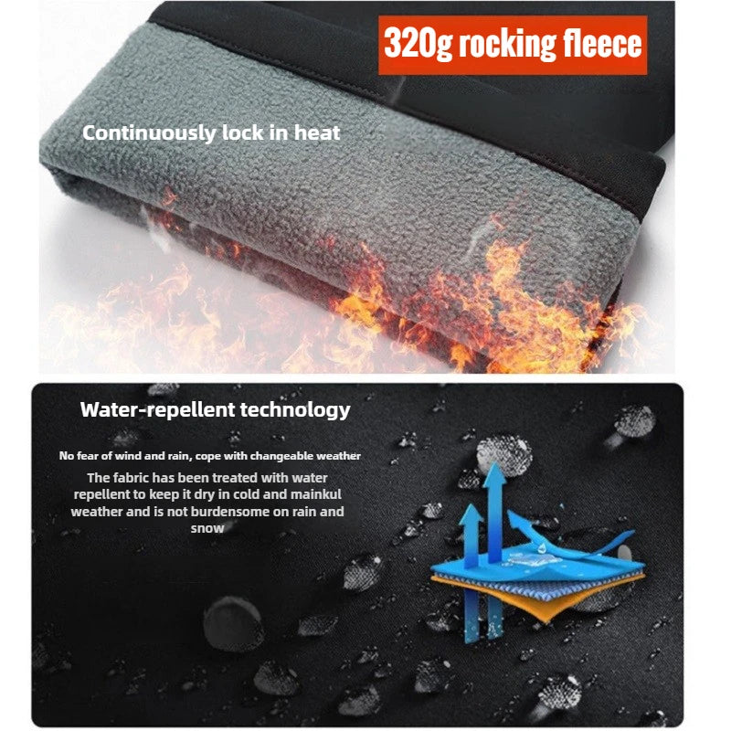 Big Size Men's Winter Pants Softshell Waterproof Fleece-lined Trouser Male Outdoor Plus Large 6XL 7XL 8XL Warm Hiking Snowboard