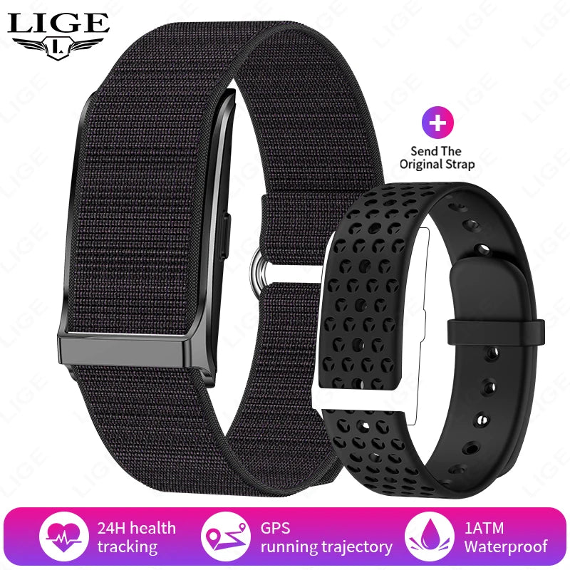 LIGE 2025 No Screen Smart Watch Men's Sports Outdoors Fitness Heart Rate Monitor 1ATM Waterproof New Smartwatch For Android IOS