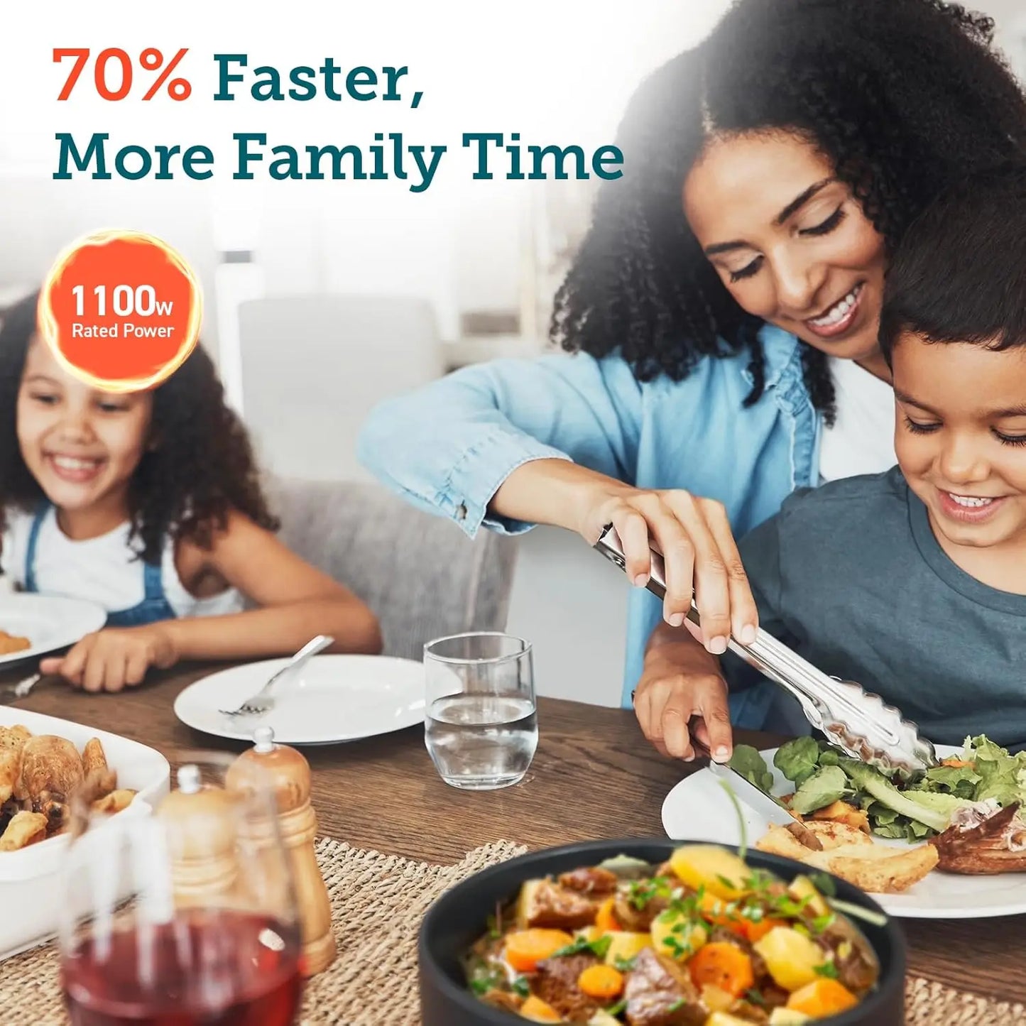 Pressure Cooker 6 qt, 9-in-1 Instant Multi Kitchen Appliances, Safer Venting Design, Rice Cooker, Slow Cooking Pot,Sous Vide